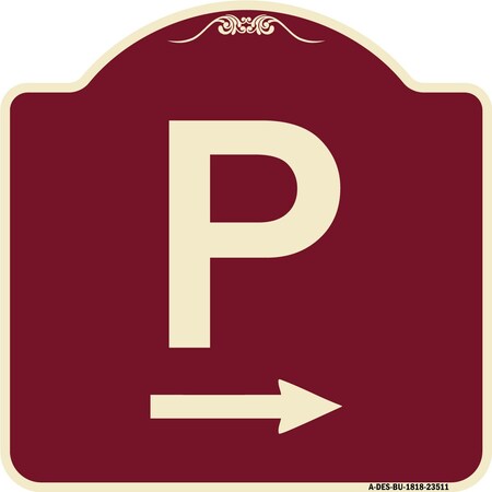 P Symbol With Right Arrow Heavy-Gauge Aluminum Architectural Sign